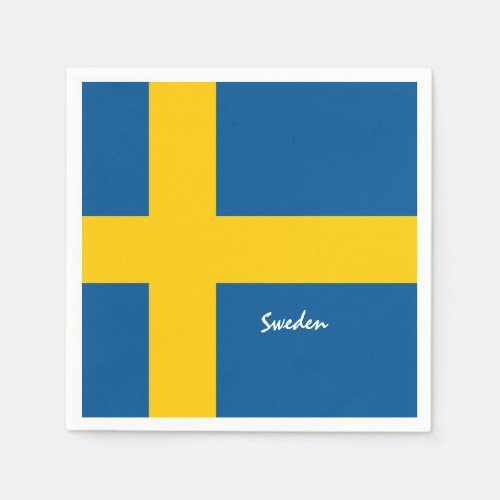 Swedish Flag  Sweden travel holidaysport fans Napkins