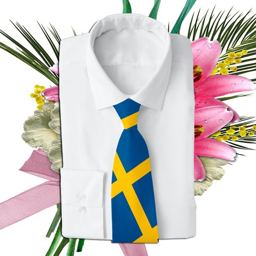 Swedish Flag  Sweden travel holidaysport fans Neck Tie