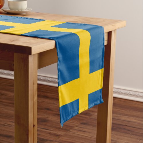 Swedish Flag  Sweden travel holidaysport fans Short Table Runner