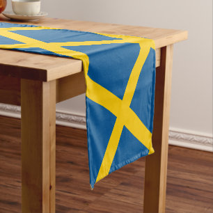 Swedish Flag & Sweden travel, holiday/sport fans Short Table Runner
