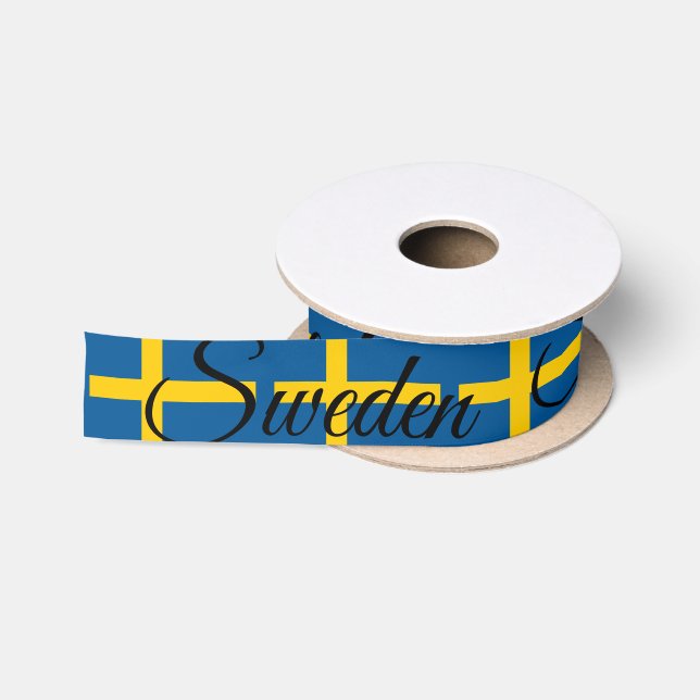 Swedish Flag & Sweden travel, holiday / sports Satin Ribbon (Spool)
