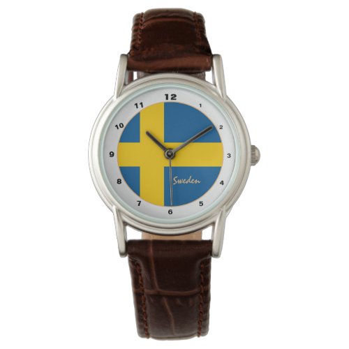 Swedish Flag  Sweden trendy fashion design watch