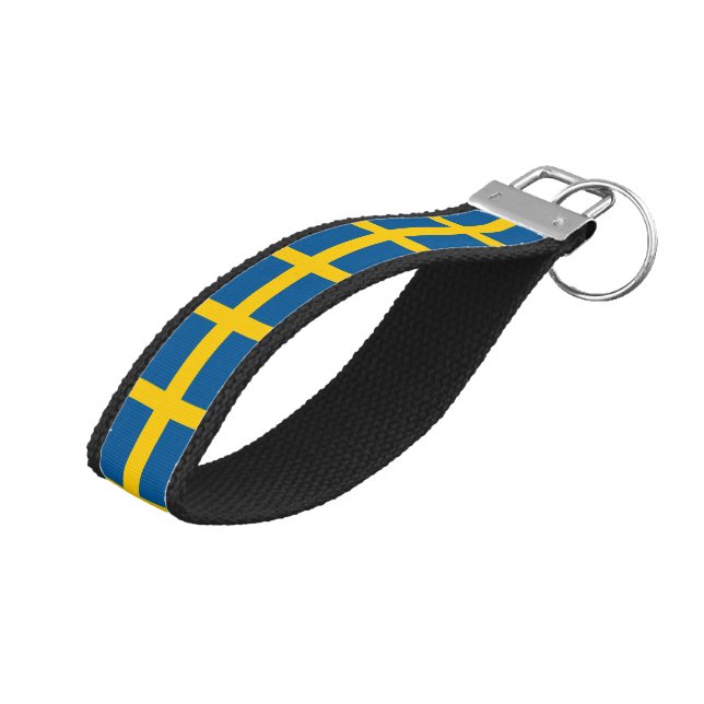 Swedish Flag & Sweden wrist keychain /fashion (Angled Up)