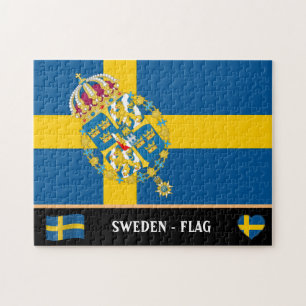 Swedish Flag & Swedish country / Sweden Jigsaw Puz Jigsaw Puzzle