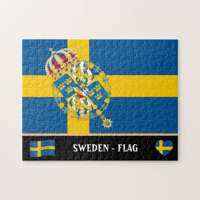 Swedish Flag & Swedish country / Sweden Jigsaw Puz Puzzle (Horizontal)