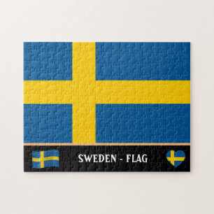 Swedish Flag & Swedish country / Sweden Jigsaw Puzzle