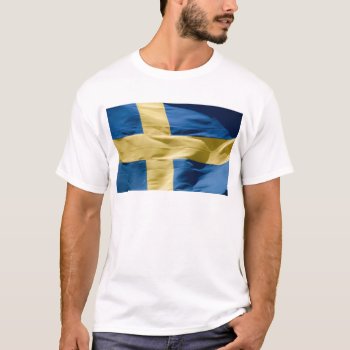 Swedish Flag T-shirt by hildurbjorg at Zazzle