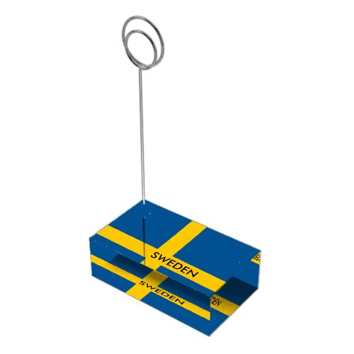 Swedish flag table place card holders for wedding