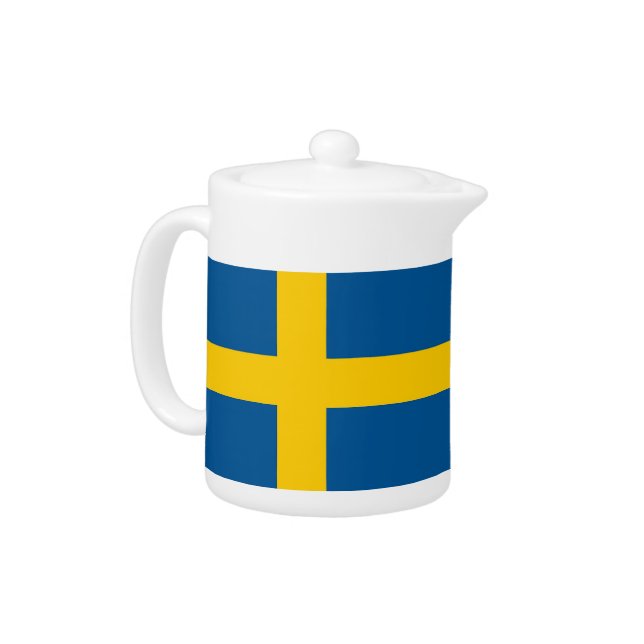 Swedish Flag Teapot (Left)