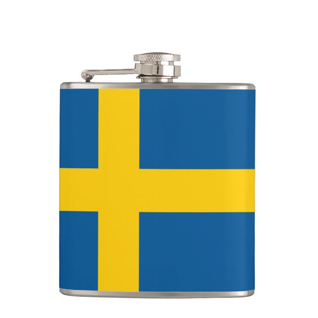 Swedish Flag & travel Sweden /sports fans Flask (Front)