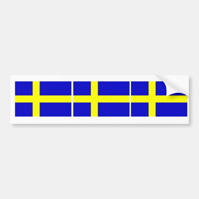 Swedish Flag Trio Bumper Sticker (Front)