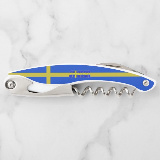 Swedish flag waiter's corkscrew (Front)