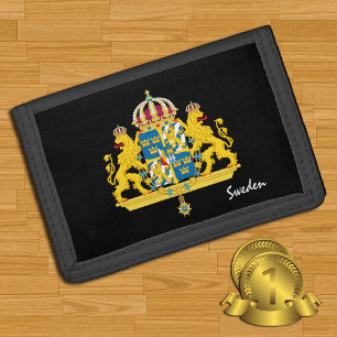 Swedish flag wallets, emblem, Sweden fashion Trifold Wallet