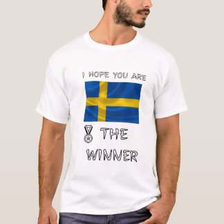 Swedish-Flag-Waving-National-Pride-Medal-Graphic- T-Shirt
