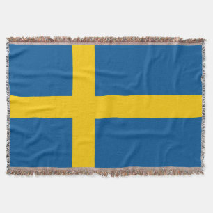 Swedish flag woven throw blanket Sweden pride