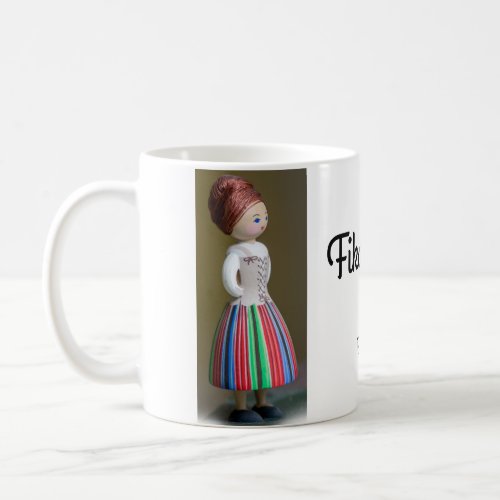 Swedish  Folk Art Doll Fika Coffee Mug