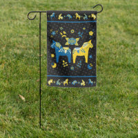 Swedish Folk Dala Horse l Blue and Yellow