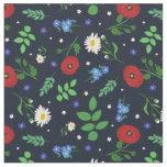 Swedish Folk Flowers - Floral Pattern Fabric