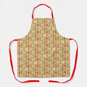 Swedish Folk Flowers Retro Pattern Apron