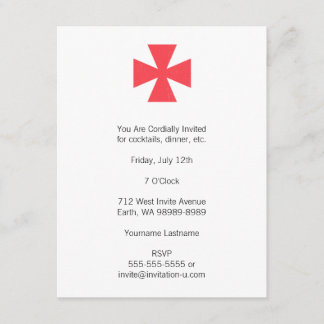 Swedish Freemasons Cross Invitation