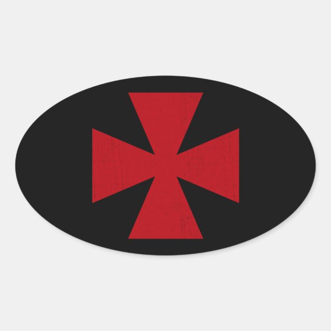 Swedish Freemasons Cross Oval Sticker (Front)
