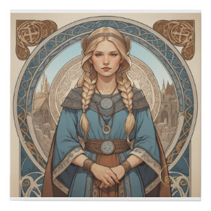 Swedish Girl 1 Alphonse Mucha Style Wall Art