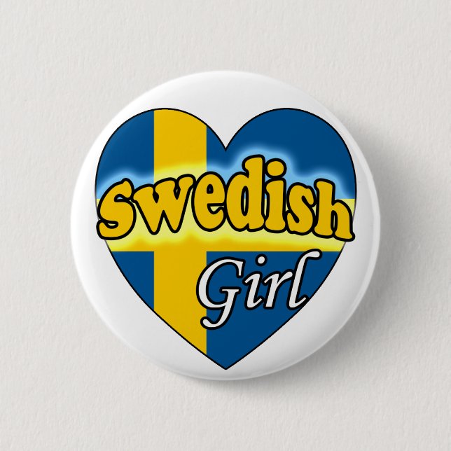 Swedish Girl Pinback Button (Front)