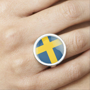 Swedish glossy flag ring