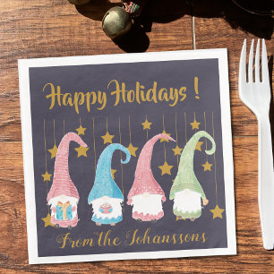 Swedish gnomes Holiday party paper napkins