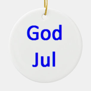 swedish god jul ceramic ornament