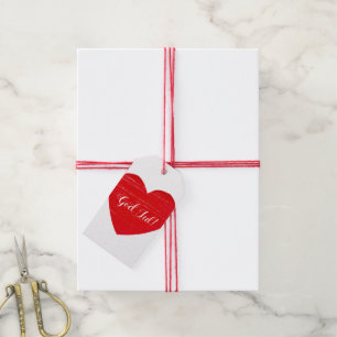 Swedish God jul! Red Heart Personalized Gift Tag