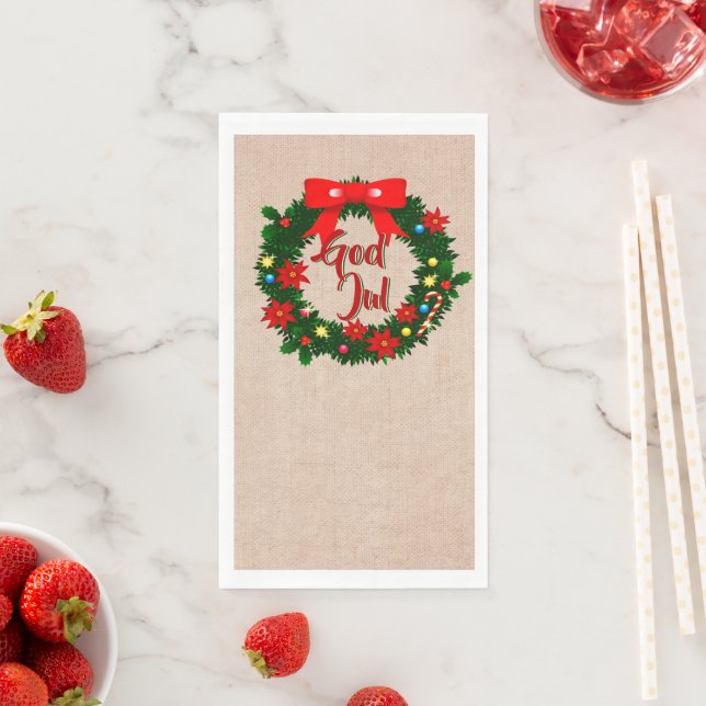 Swedish God julservett Paper Guest Towels (Insitu)