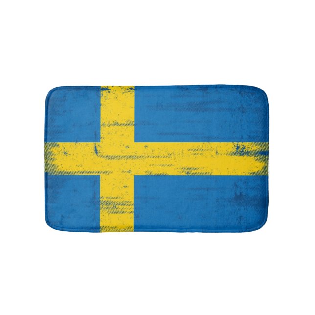 Swedish Grunge Flag Bathroom Mat (Front)