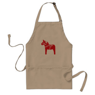 Swedish Horse Scandinavian Christmas Art Adult Apron