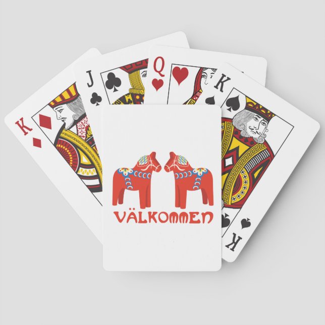 Swedish Horse Valkommen Poker Cards (Back)