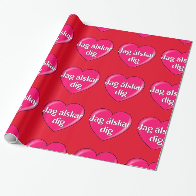 Swedish – I love you Wrapping Paper (Unrolled)