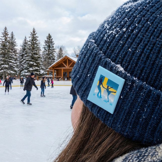 Swedish Ice Skating Duo Silhouette Button (Creator Uploaded)