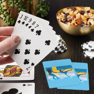Swedish Ice Skating Duo Silhouette Poker Cards