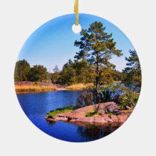swedish  landscap, photo, ceramic ornament