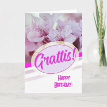Swedish Language Grattis Kort Beautiful Floral