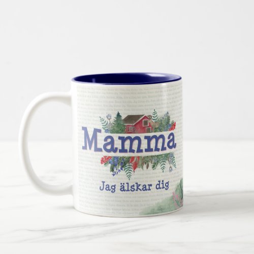 Swedish Mamma Jag lskar dig  Two_Tone Coffee Mug