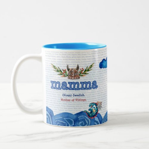 Swedish Mamma mom Mother of Vikings Two_Tone Coffee Mug