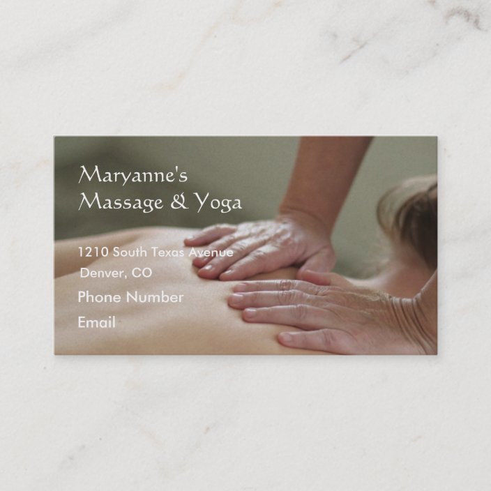 Swedish Massage Photo Back Appointment Card