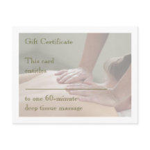 Swedish Massage Photo - Back -  Gift Certificate