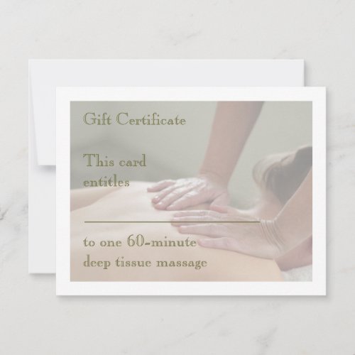 Swedish Massage Photo _ Back _  Gift Certificate