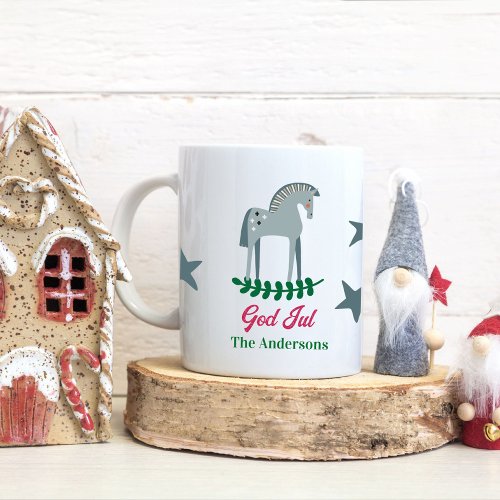 Swedish Merry Christmas Dala Horse 2 Coffee Mug