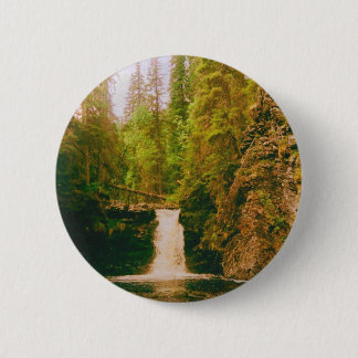 Swedish Moody Waterfall, Hälsingland, Sweden Button