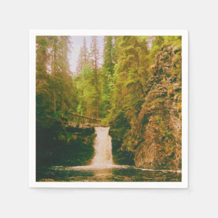Swedish Moody Waterfall, Hälsingland, Sweden Napkins