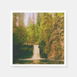 Swedish Moody Waterfall, Hälsingland, Sweden Napkins
