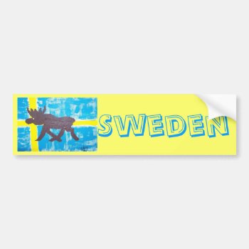 Swedish Moose Bumper Sticker by AnimalHijinx at Zazzle